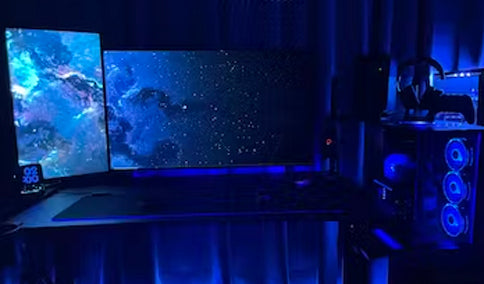 ULTRARM monitor arm and Moodular wooden monitor stand — modular, ergonomic, and designed for VISION ultrawide monitors. Enhances comfort, saves space, and elevates your workspace with precision craftsmanship.