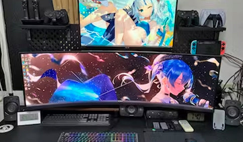 ULTRARM monitor arm and Moodular wooden monitor stand — modular, ergonomic, and designed for VISION ultrawide monitors. Enhances comfort, saves space, and elevates your workspace with precision craftsmanship.