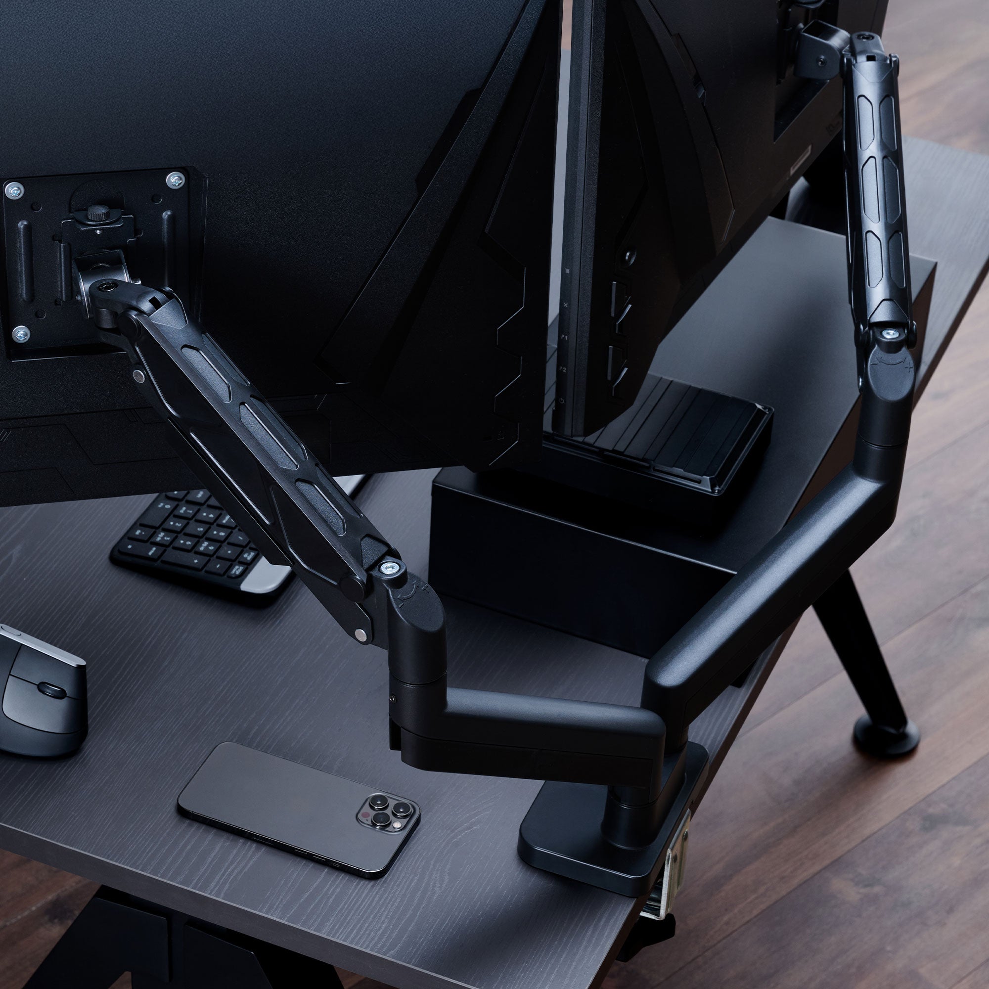 ULTRARM monitor arm and Moodular wooden monitor stand — modular, ergonomic, and designed for VISION ultrawide monitors. Enhances comfort, saves space, and elevates your workspace with precision craftsmanship.