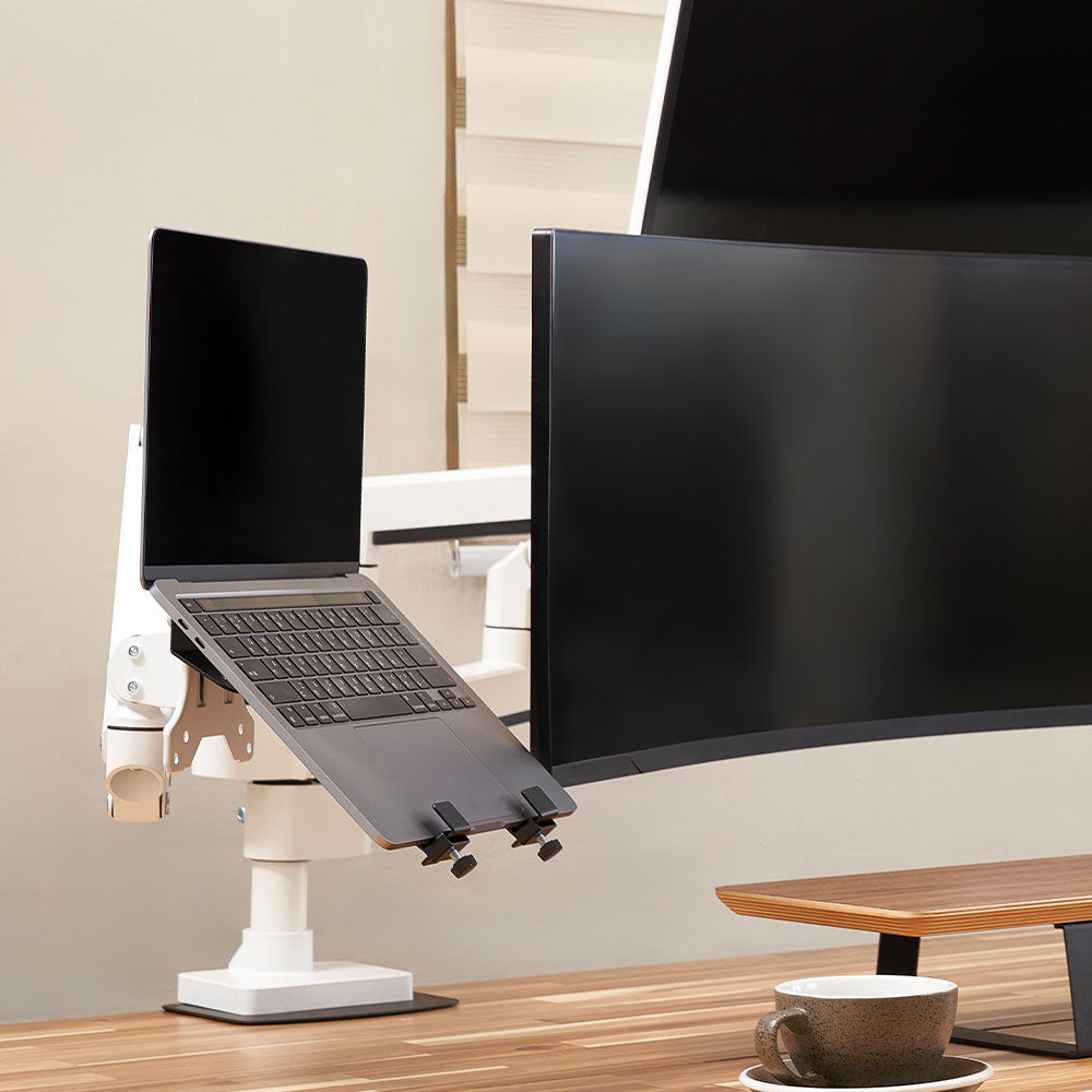 ULTRARM monitor arm and Moodular wooden monitor stand — modular, ergonomic, and designed for VISION ultrawide monitors. Enhances comfort, saves space, and elevates your workspace with precision craftsmanship.